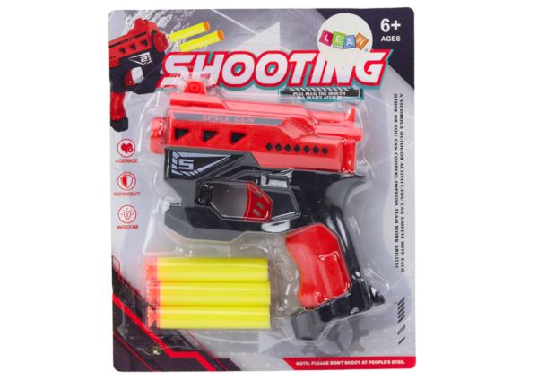 Mini Foam Dart Gun With Suction Cups, Red - Image 4