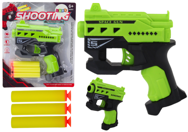 Mini Foam Dart Gun With Suction Cups, green