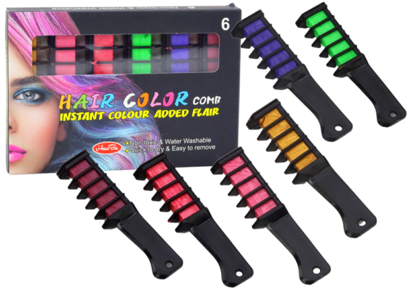 Chalk Hair Coloring Set 6 Pieces Shiny