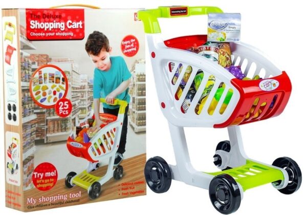 Shop Trolley + 25 Toy Food - Image 3