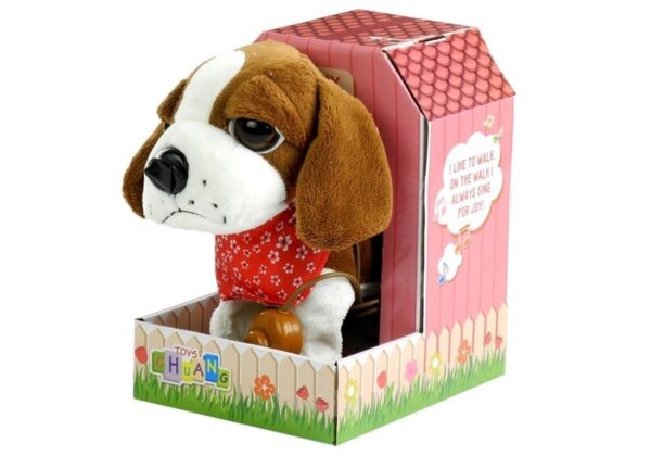 Interactive Dog On a Leash with Dog House Brown-White - Image 2