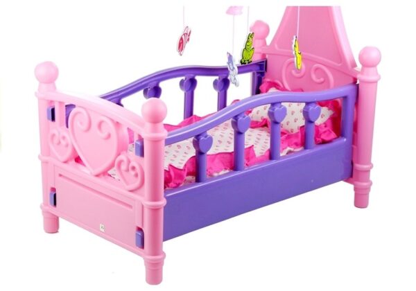 Large Doll Cot with Carousel and Linen - Image 3