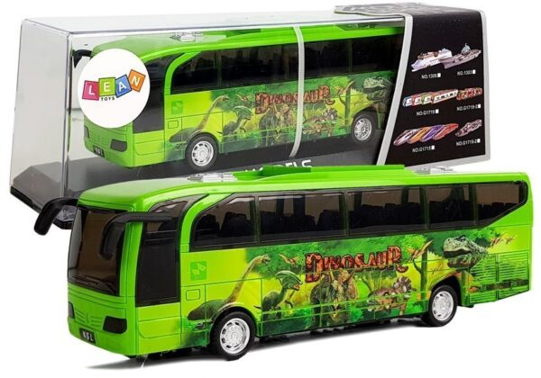 Jurassic Park Bus Green Dinosaurs Spring Drive Light Sound