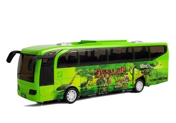 Jurassic Park Bus Green Dinosaurs Spring Drive Light Sound - Image 2