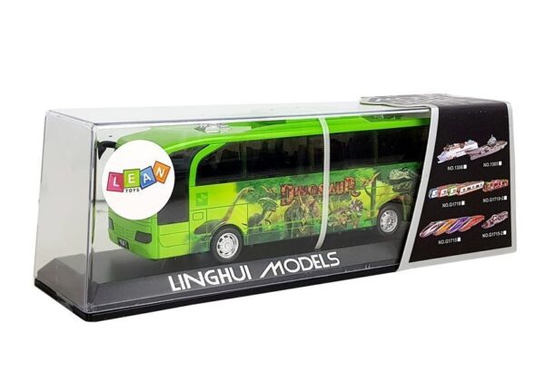 Jurassic Park Bus Green Dinosaurs Spring Drive Light Sound - Image 3