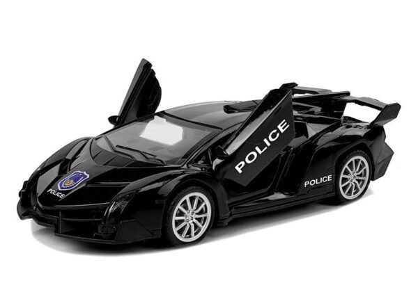 Sports Car with Tension and Sound Police Black - Image 2