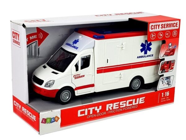 Friction Drive Ambulance 1:16 Sound Lights - Image 5