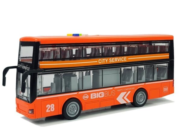 Double-decker Bus with Friction Drive Sound Lights 1:16 Orange - Image 2