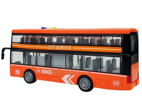 Double-decker Bus with Friction Drive Sound Lights 1:16 Orange - Image 3