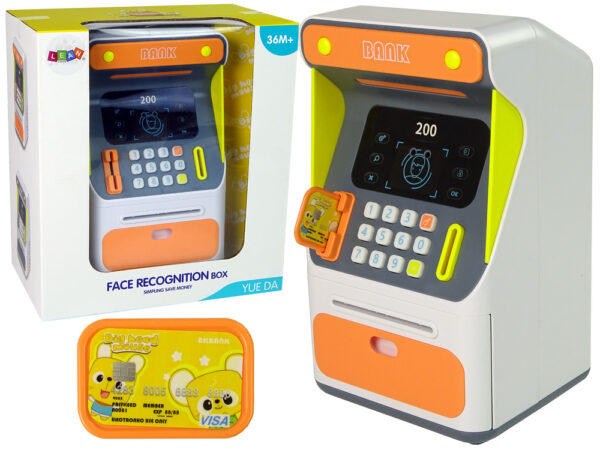 Cash Box Machine Face Recognition PIN Saving Orange