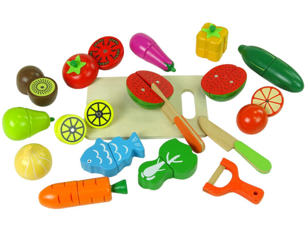 Wooden Fruit and Vegetable Chopping Set - Image 2