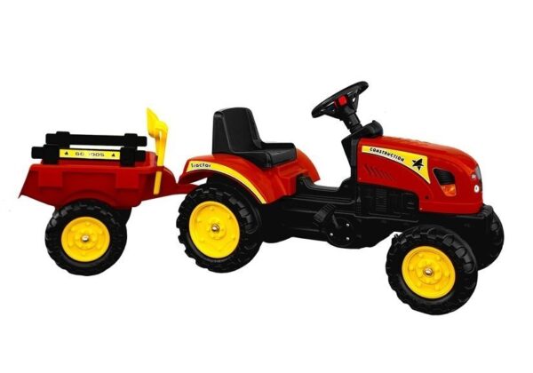 Traktor s prikolicom na pedale Branson 135 cm - crveni