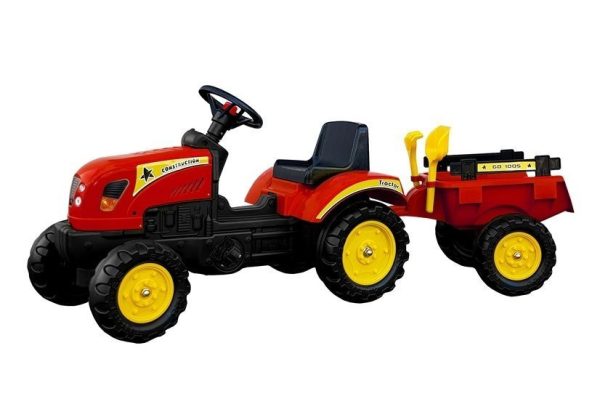 Traktor s prikolicom na pedale Branson 135 cm - crveni - Image 3