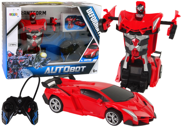 Auto na daljinsko upravljanje Transformers 2u1 sa drift efektom - crveni