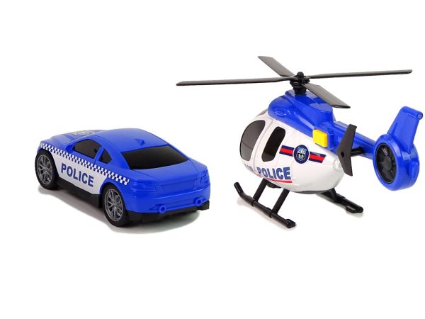 Kamion za transport policijskog automobila i helikoptera - plavi - Image 4