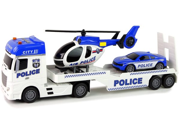 Kamion za transport policijskog automobila i helikoptera - plavi - Image 2