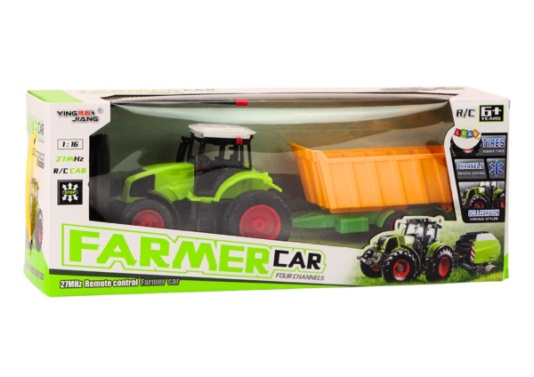 Remote Controlled Tractor With Trailer RC 1:16 Green Remote Control - Image 4