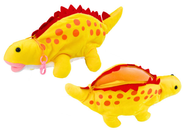 Plush Dinosaur Pencil Case Storage Box Pendant Yellow