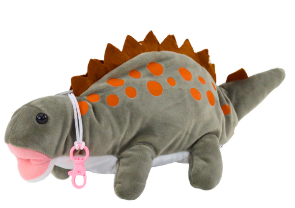 Plush Dinosaur Pencil Case Storage Box Pendant Gray - Image 2