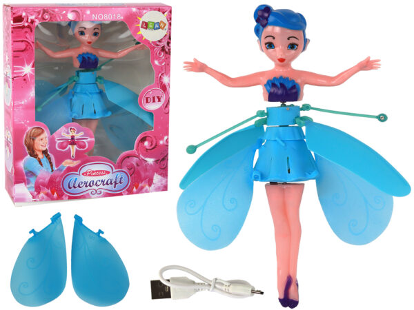 Hand Controlled Magic Blue Fairy Flying Doll