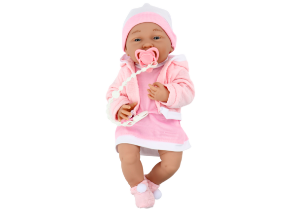 Baby Doll With Pacifier Dress Pink Hat Blanket Accessories 35 cm - Image 2