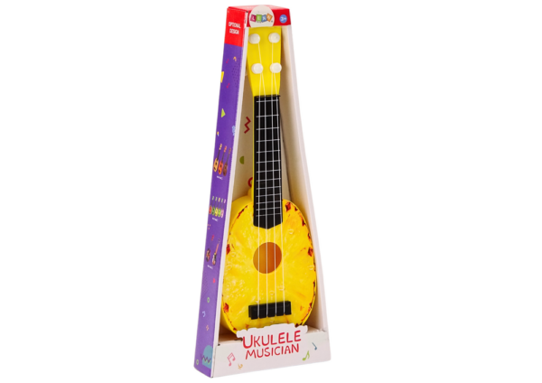 Dječja gitara/ Ukulele sa 4 žice - ananas - Image 3