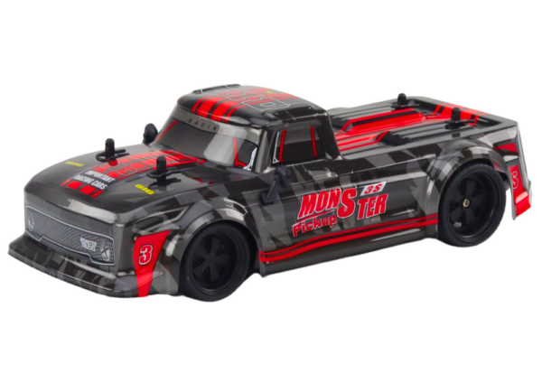 Remote Controlled Car Pick-Up 1:18 Rubber Tires Red - Image 2