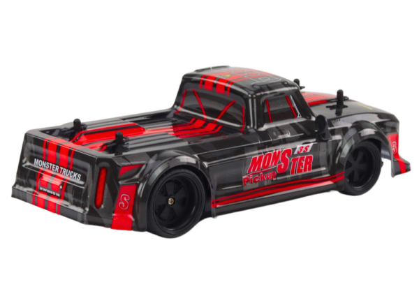 Remote Controlled Car Pick-Up 1:18 Rubber Tires Red - Image 3