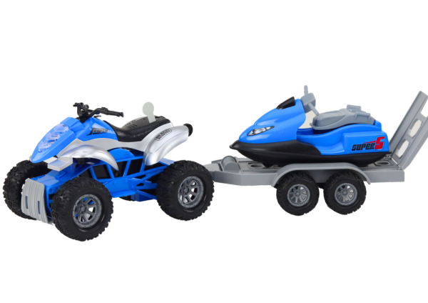 Quad za igru s prikolicom za prijevoz čamca i jet skia - svijetlo plavi - Image 2