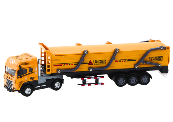 Truck With Trailer TIR Transport Vehicle 1:24 Sounds Lights Yellow - Image 2