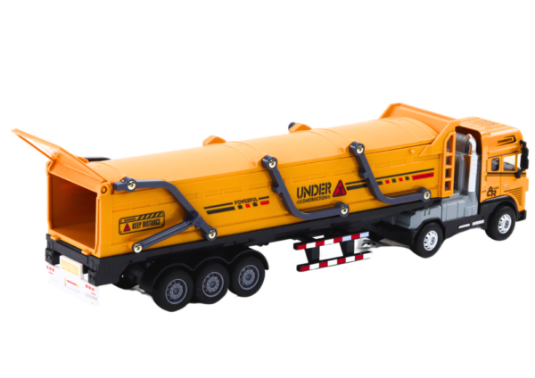 Truck With Trailer TIR Transport Vehicle 1:24 Sounds Lights Yellow - Image 3