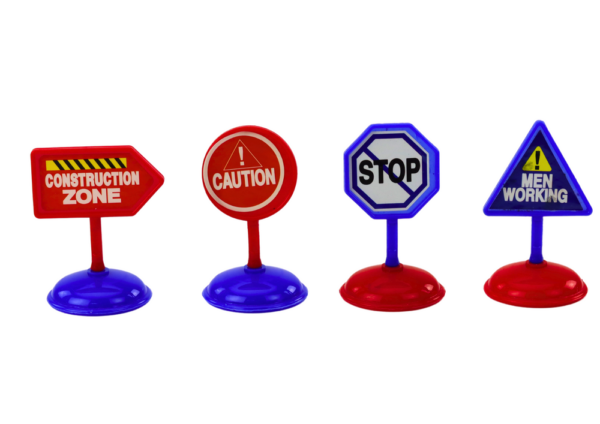 Set of 12 Toy Cars, Powered Planes, 5cm road signs - Image 3