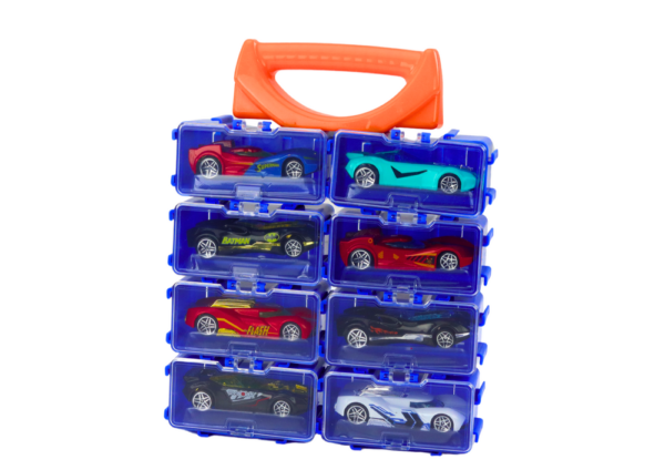 A set of cars with springs in a metal suitcase, 8 pieces - Image 3