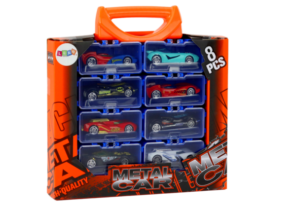 A set of cars with springs in a metal suitcase, 8 pieces - Image 4