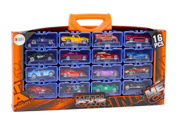 A set of cars with springs in a metal suitcase, 16 pieces - Image 4