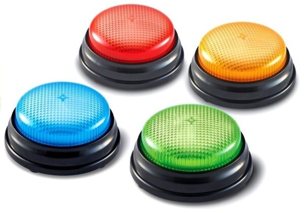 Set Buzzers Lights tipki sa zvučnim i svjetlosnim efektima - 4 boje