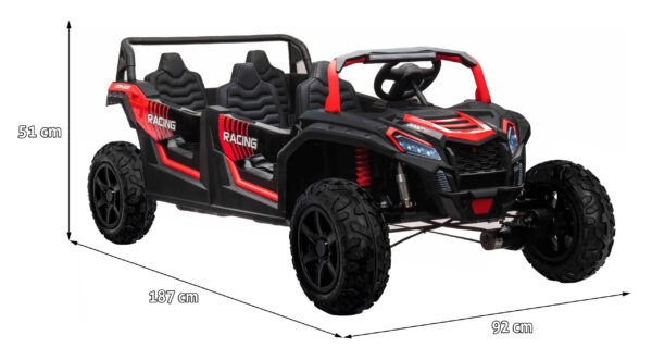 Buggy na akumulator za 4 osobe ATV RACING UTV2000 4x4 - crveni - Image 16