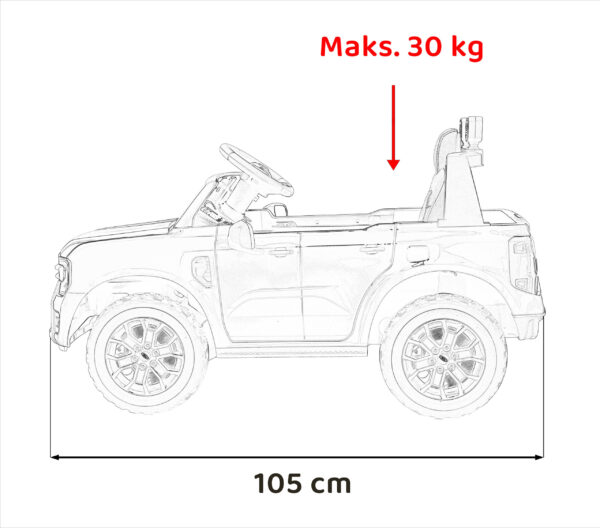 Licencirani auto na akumulator Ford Ranger LIFT - plavi - Image 18