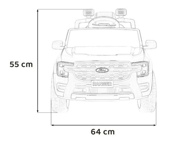 Licencirani auto na akumulator Ford Ranger LIFT - crveni - Image 19