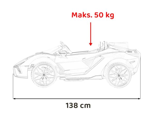 Licencirani auto na akumumulator Lamborghini SIAN 4x100W - dvosjed - crveni - Image 24