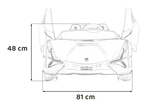 Licencirani auto na akumumulator Lamborghini SIAN 4x100W - dvosjed - crveni - Image 25