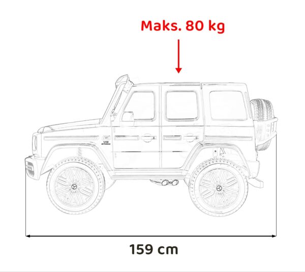 Licencirani auto na akumulator Mercedes Benz G63 AMG XXL 4x4 - dvosjed - bijeli - Image 23