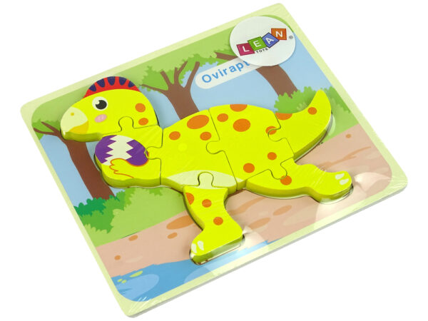 Wooden Puzzle Dinosaur Stegosaurus Yellow - Image 4