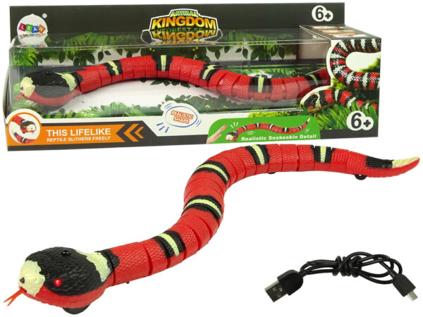 Remote Controlled Snake Touch Red Black Stripes