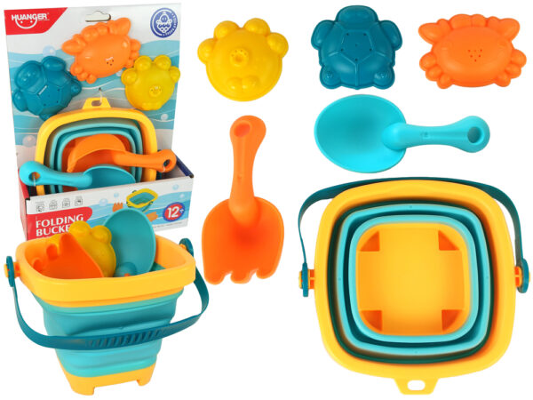 Sand Toy Set Folding Bucket 5 Pcs