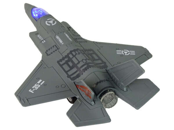 Airplane Friction Drive Lights Sounds 1:72 Dark Gray - Image 3