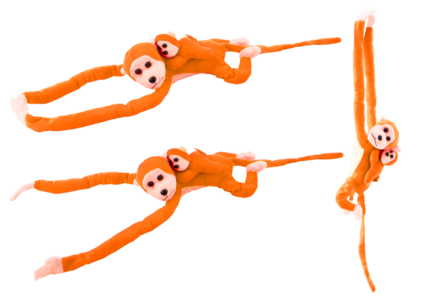 Mascot Plush Monkey with Baby, Orange 90 cm - Image 2