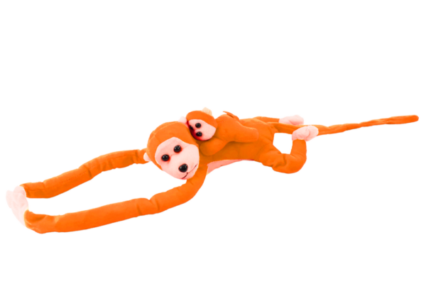 Mascot Plush Monkey with Baby, Orange 90 cm - Image 3