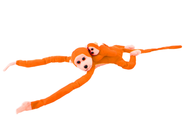 Mascot Plush Monkey with Baby, Orange 90 cm - Image 4