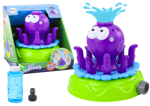 Garden Sprinkler Octopus Fountain Soap Bubbles Purple